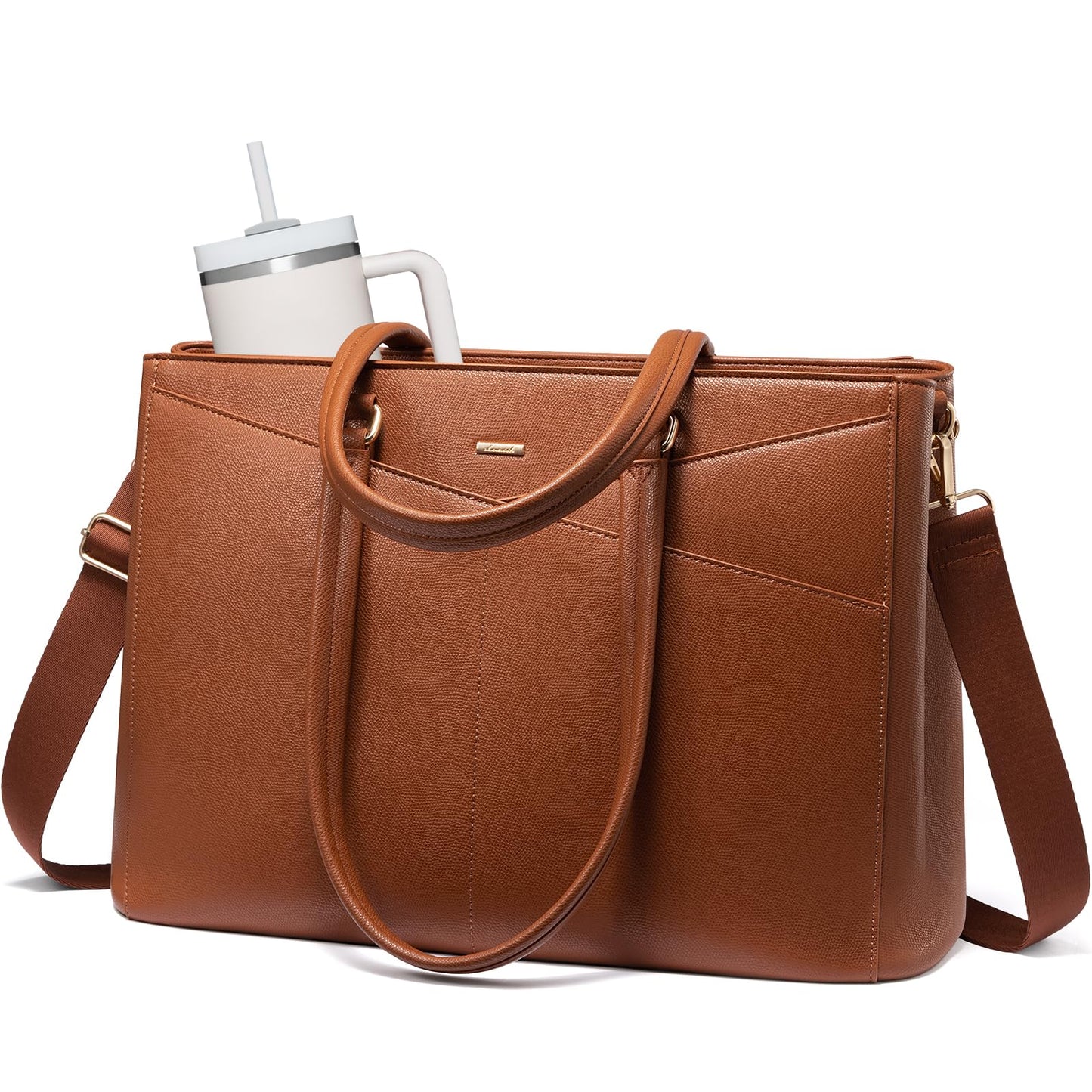 Waterproof Leather Laptop Tote Bag