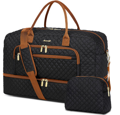 Large Travel Weekender Tote Bag With Wet Pocket