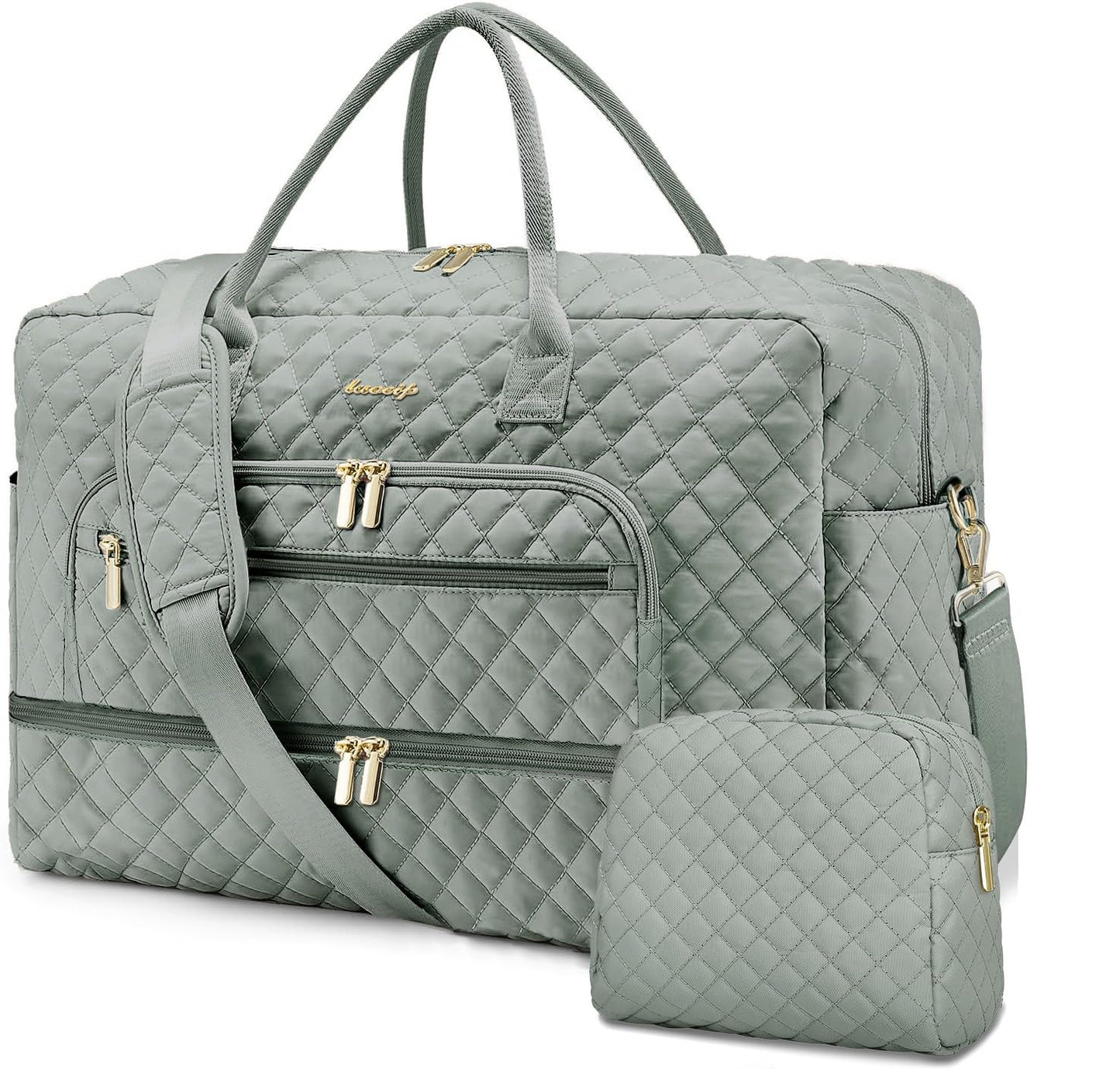 Large Travel Weekender Tote Bag With Wet Pocket