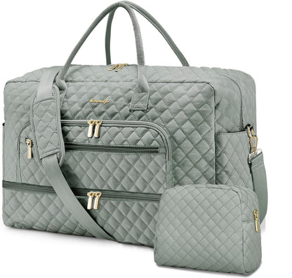 Large Travel Weekender Tote Bag With Wet Pocket
