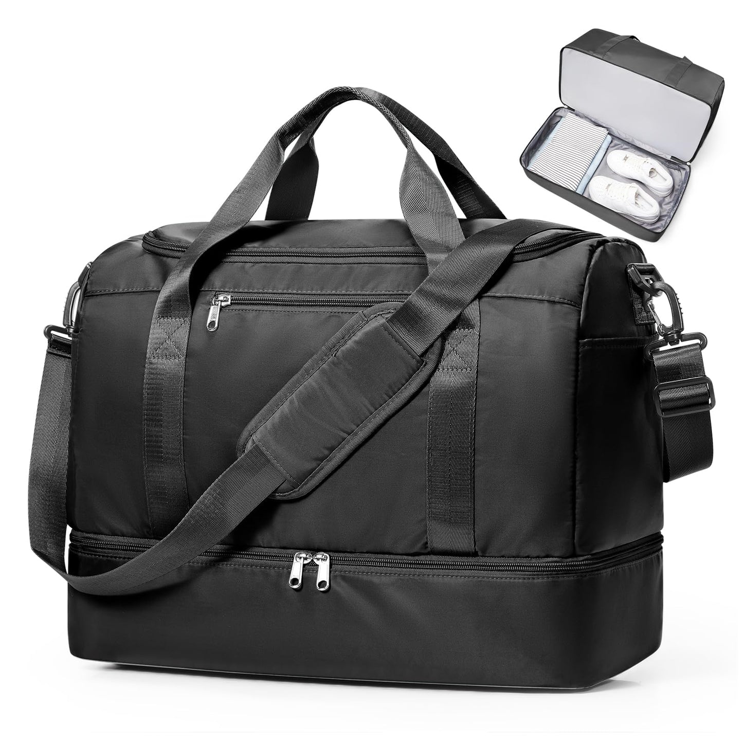 Large Weekender Travel Bag With Shoe Compartment