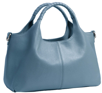 Medium Leather Shoulder Tote Bag With Crossbody Strap