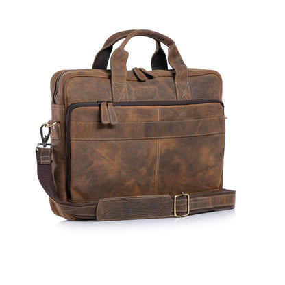 Leather Laptop Messenger Briefcase Bag