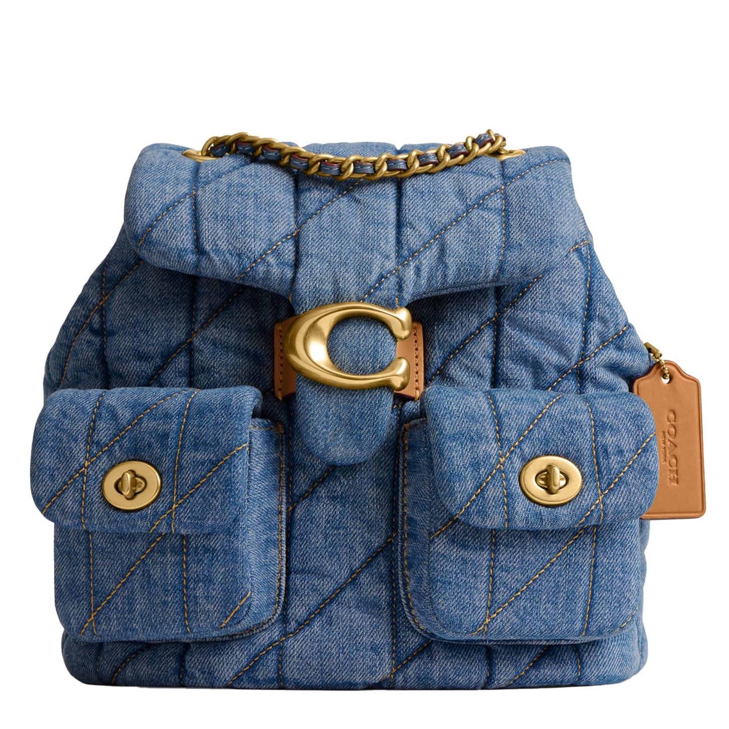 Quilted Leather Backpack With Signature Flap