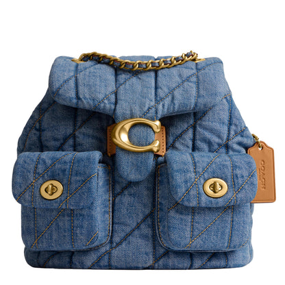 Quilted Leather Backpack With Signature Flap