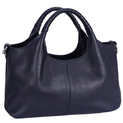 Medium Leather Shoulder Tote Bag With Crossbody Strap