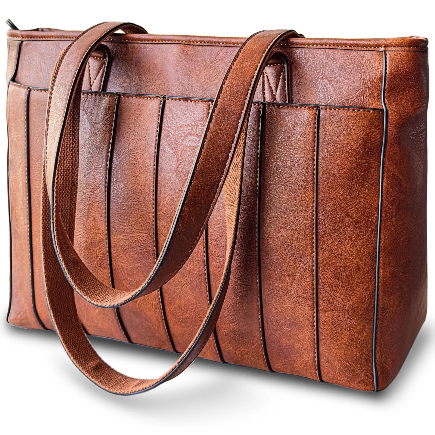Vegan Leather Laptop Tote Bag