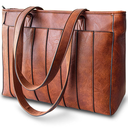 Vegan Leather Laptop Tote Bag