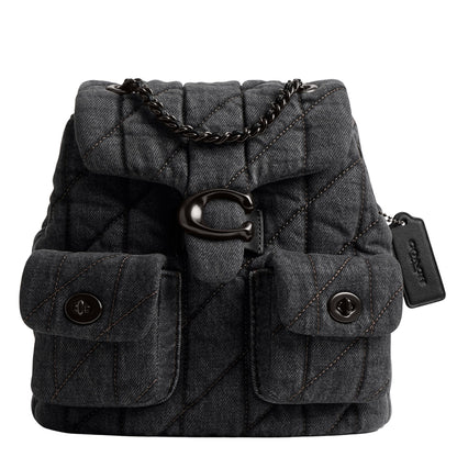 Quilted Leather Backpack With Signature Flap