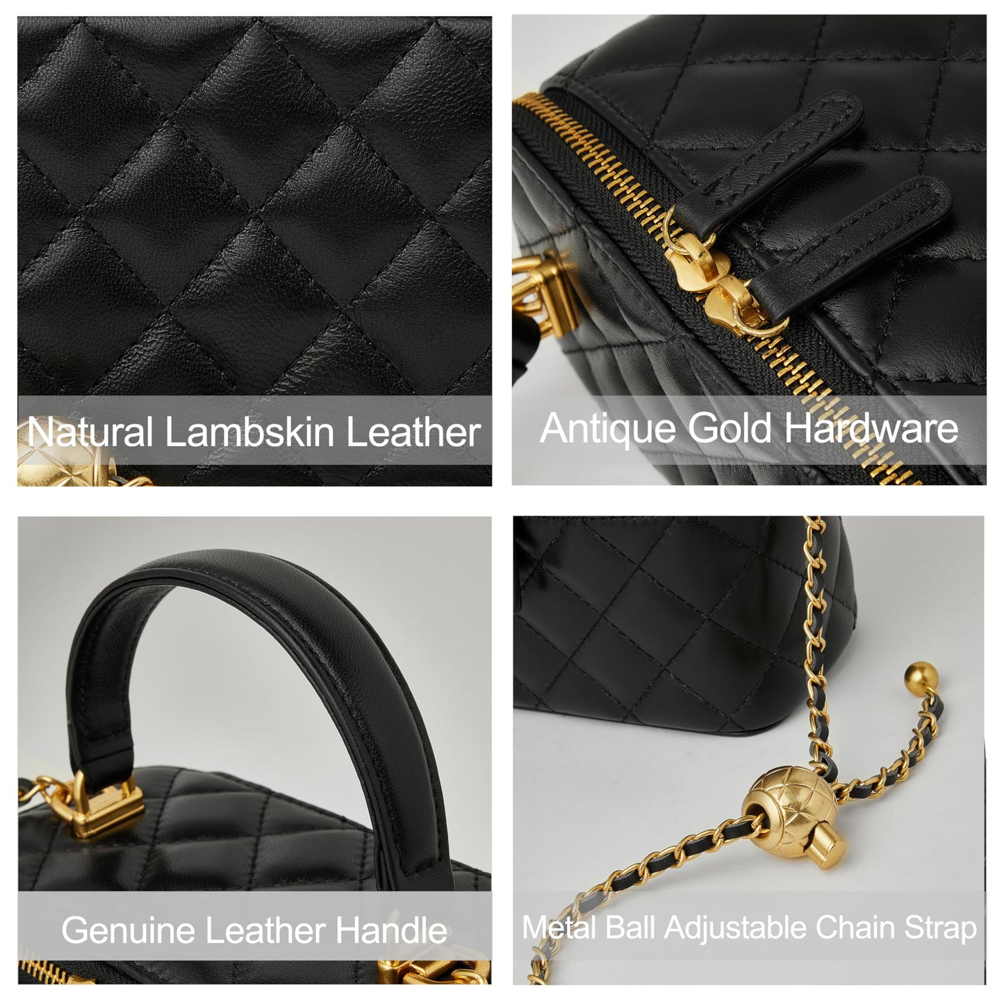Quilted Leather Mini Top Handle Crossbody Bag